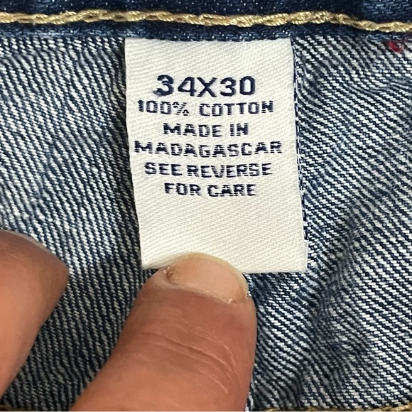 U.S. Polo Assn. Men’s Size 34 x 30 Blue Mid Rise Straight Leg Baggy Jeans - Picture 8 of 15